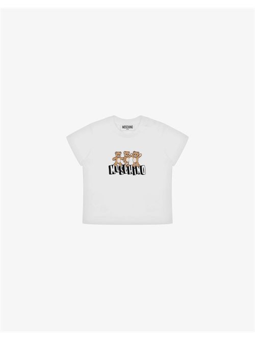 T-shirt in jersey di cotone Moschino Teddy Bear MOSCHINO KIDS | MUM04K-LAA17/10101